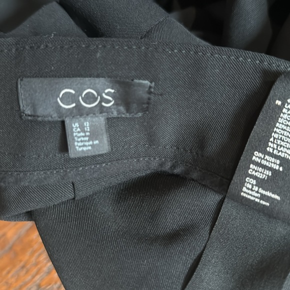 COS Pants with side rouching in black with back zip and pockets-Size 12 - Picture 10 of 12